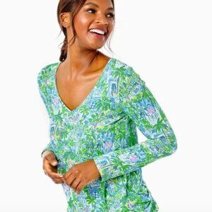 Lilly Pulitzer Sprout Green PJ Top Shirt XL 14 16 NEW Lilly on Holiday